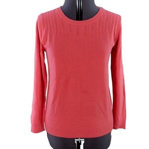NWOT Talbots Salmon Lightweight Tight Knit Sweater Sz S
